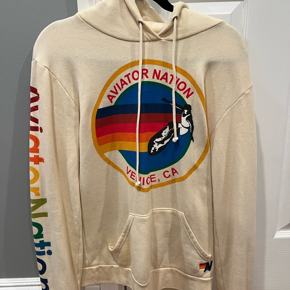 Aviator Nation Pullover hoodie in vintage white